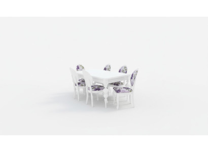 Tavolo da pranzo 6 sedie Gruppo di pranzo Set da pranzo Tavolo classico Set 7 pezzi Sedia nuova