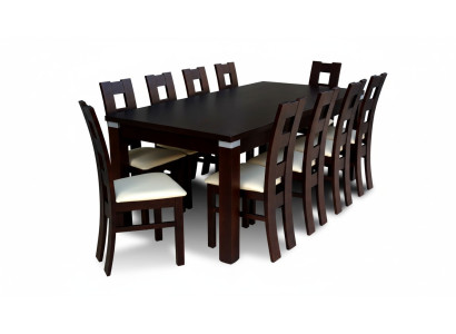 Tavolo da pranzo + 10 sedie Gruppo sala da pranzo Salotto 11 pezzi Set Mobili