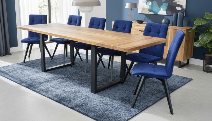Classico set da pranzo, tavolo in legno, sala da pranzo, set di 6 sedie, set di 7 pezzi.