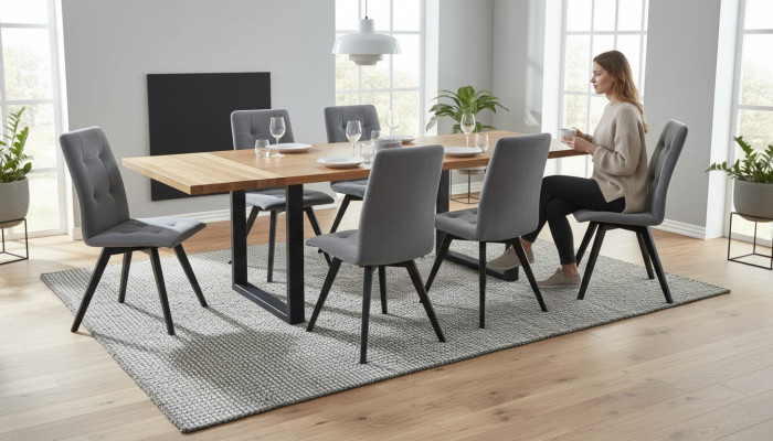 Tavolo da pranzo 6 sedie Set da pranzo classico da 7 pezzi rettangolare Tavolo Sedia