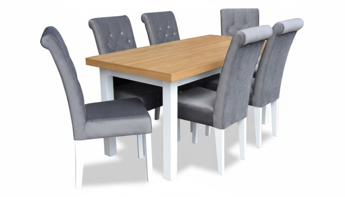 Sedia a dondolo Tavolo da pranzo con 6 sedie Set da pranzo Sala da pranzo Gruppo tavolo Set 7 pezzi  Sedia a dondolo Tavolo da pranzo con 6 sedie Set da pranzo Sala da pranzo Gruppo tavolo Set 7 pezzi