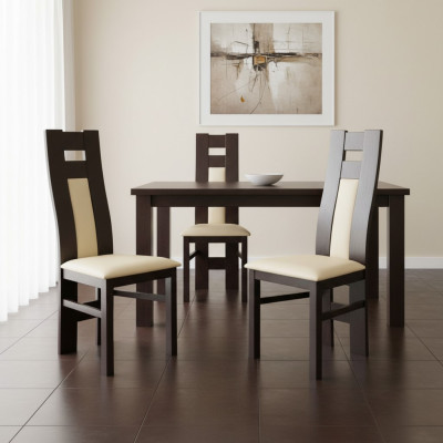 Set di sedie in legno massello 1x Sedia da pranzo in legno massello Sedia da pranzo di design Sedie da pranzo