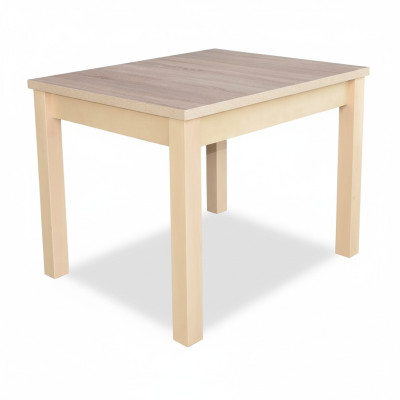Elegante tavolo da pranzo con piano in legno color beige per sala da pranzo moderna