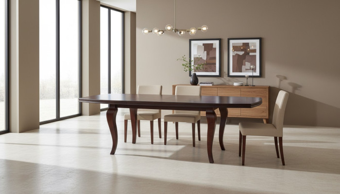 Tavolo da pranzo Gruppo tavolo Sala da pranzo Soggiorno Set in legno di lusso 100x170/250 Nuovo
