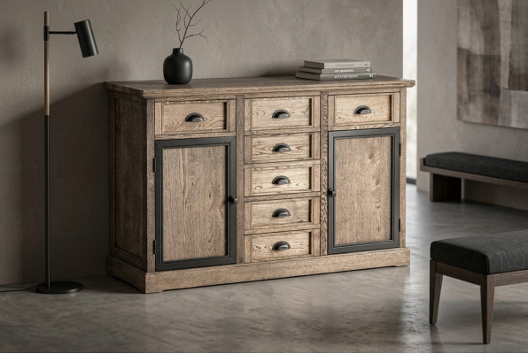 Tavolino consolle in legno marrone con cassetto scaffale tavolino da salotto credenza mobile.