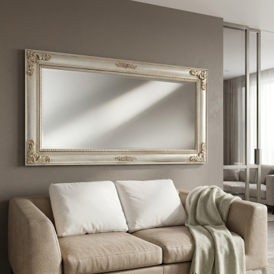 Specchio da parete Specchio antico Barocco Antico Legno 187x97 Specchio da appendere Cornice per mobili