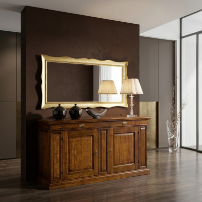 Specchio a parete in vetro xxl dorato grande 181x91 cornice in legno Specchio appeso Barocco Rococò