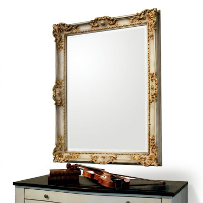 Specchio, specchio da parete, designer, ingresso, soggiorno, bagno, design in legno, 88x118, barocco.