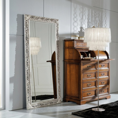 Specchio da parete Decorazione Mobili Abitare Decor Barocco Rococò Specchio Decorativo da Terra Argento