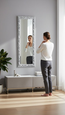Specchio da parete Decorazione Mobili Vivere Arredamento d'interni Specchio da parete 83x177cm Nuovo