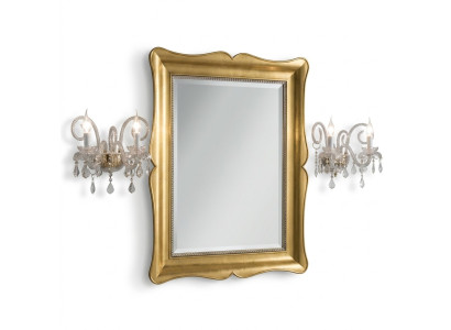 Specchio mobile barocco classico specchio da parete in legno 85x105 vetro cornice da parete oro