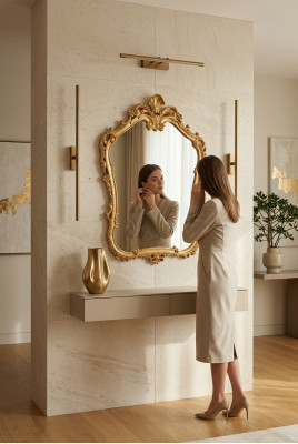 Specchio Specchio da parete Barocco Rococò Ingresso Soggiorno Bagno Legno Vetro Design SP7560
