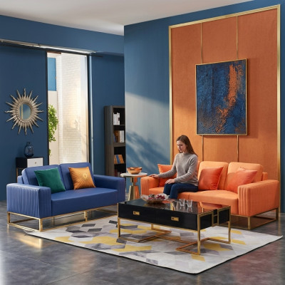 Set divano 3 + 2 posti Designer, divani imbottiti moderni