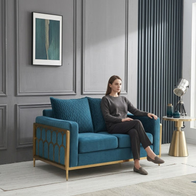 Divano a 2 posti design moderno in tessuto 100% tessile moderno.