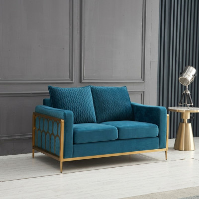 Divano a 2 posti design moderno in tessuto 100% tessile moderno.