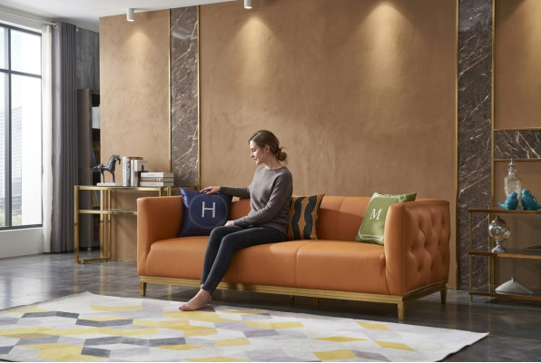 Divano design a 3 posti moderno Divano imbottito Designsofa a tre posti