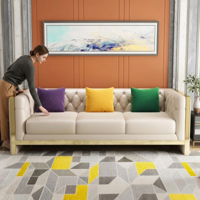 Sofà Design Divani Divani Imbottiti Tessuto Relax Moderni Tre Posti Nuovo