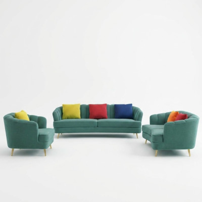 Sofà 3+2 posti set divano imbottito divani di design