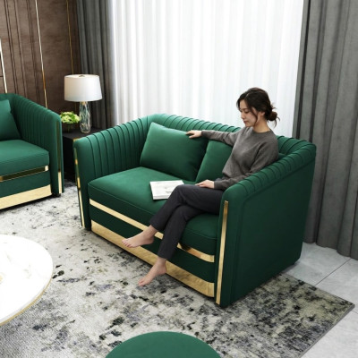 Divano designer verde divano imbottito xxl 2 posti divani grandi tessuto in pelle.