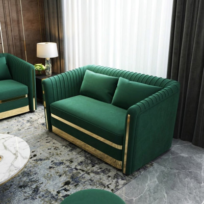 Divano designer verde divano imbottito xxl 2 posti divani grandi tessuto in pelle.
