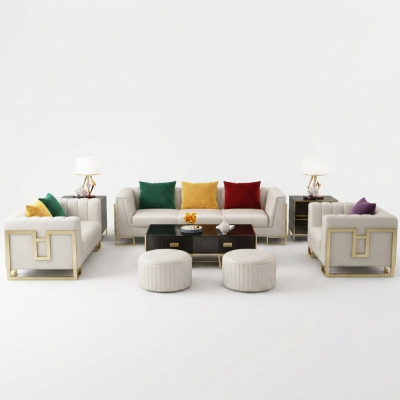 Set divano grande 3 + 1 posti in pelle design divano divanetto.