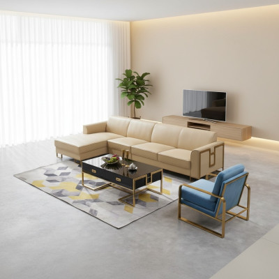 Divano design divano angolare pouf set di mobili imbottiti paesaggio abitativo