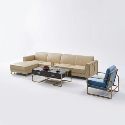 Design divano imbottito angolare per il soggiorno con divano a L.