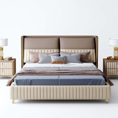 Letto 3 pezzi. Camera da letto design moderno. Lusso comodino camera da letto.