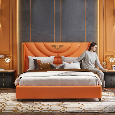 Letto matrimoniale di lusso in legno design per hotel matrimoniale moderno.