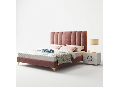 Set completo di mobili da camera da letto di lusso 3 pezzi. Letto 2 comodini Moderno