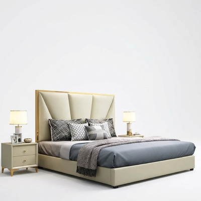 Letto Camera da letto Set di mobili di design di lusso Decorazioni Letti 2x Comodino 3 pezzi