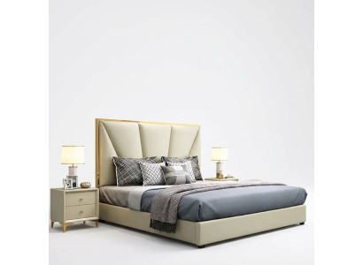 Letto Camera da letto Set di mobili di design di lusso Decorazioni Letti 2x Comodino 3 pezzi