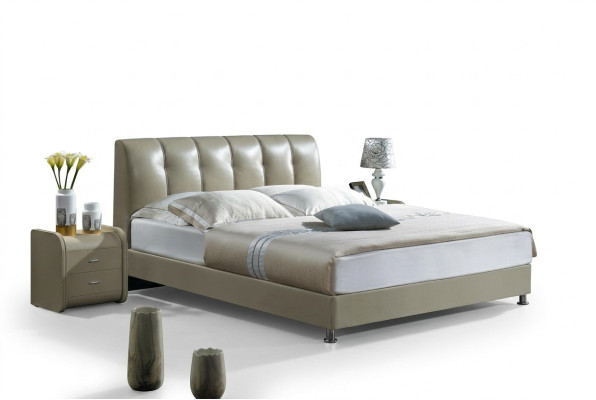 Camera da letto di lusso Letto imbottito Design Letti doppie di lusso in pelle per hotel Nuovi.