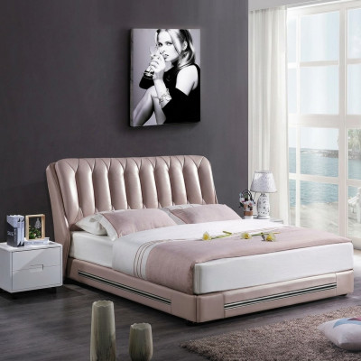 Stile classico inglese Letto matrimoniale Tessuto Letti moderni 180x200cm