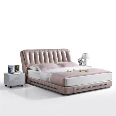 Stile classico inglese Letto matrimoniale Tessuto Letti moderni 180x200cm