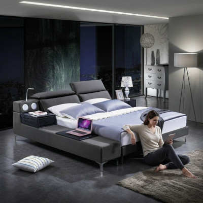 Design letto matrimoniale letto in pelle letti letto imbottito in pelle camera da letto matrimoniale 180x200.