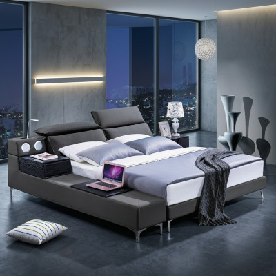 Design letto matrimoniale letto in pelle letti letto imbottito in pelle camera da letto matrimoniale 180x200.
