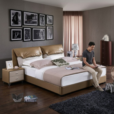 Letto classico Letto matrimoniale Letti Legno Marrone Stile Legno vero Camera da letto Nuovo