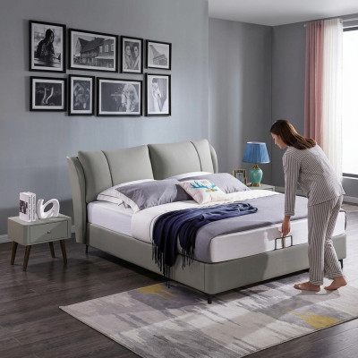 Letto matrimoniale classico con doppio letto, decorazione di design di lusso, letti moderni in stile nuovo