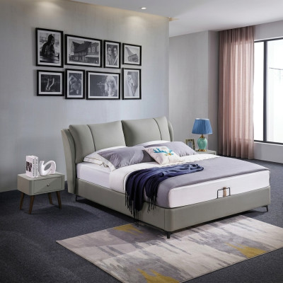 Letto matrimoniale classico con doppio letto, decorazione di design di lusso, letti moderni in stile nuovo