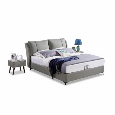Letto matrimoniale classico con doppio letto, decorazione di design di lusso, letti moderni in stile nuovo