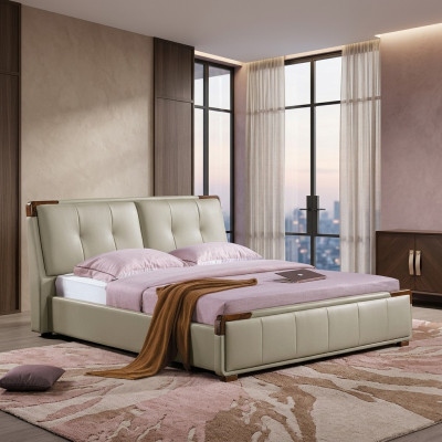 Letto imbottito design lusso doppio decor hotel letti camera da letto in pelle
