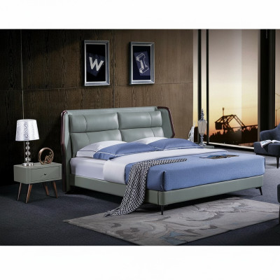 Letto Imbottito Design di Lusso Letto Matrimoniale in Hotel Camera da Letto Legno Nuovo 180x200cm