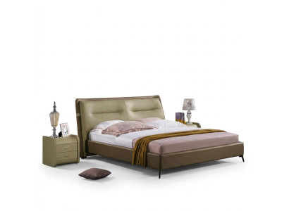 Letto matrimoniale Camera da letto Letti Mobili di lusso Letto matrimoniale Arredamento dell'hotel Marrone