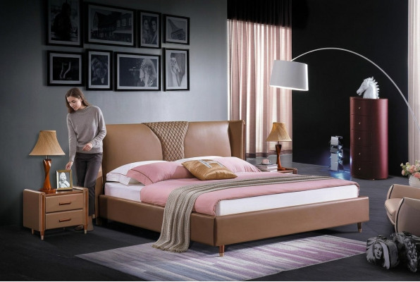 Set da camera da letto tessile per letto 2x con 3 comodini. Mobili moderni di lusso.