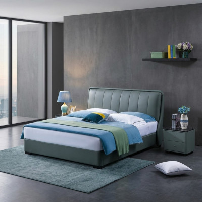 Design Letto matrimoniale in pelle Letto Letti Letto in pelle Imbottito Camera da letto Matrimoniale. 180x200