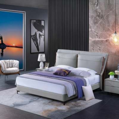 Letto camera da letto di lusso con comodini 3 pezzi. Set Design letti Comodini Nuovo