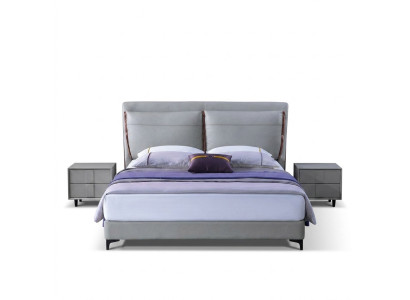 Letto camera da letto di lusso con comodini 3 pezzi. Set Design letti Comodini Nuovo