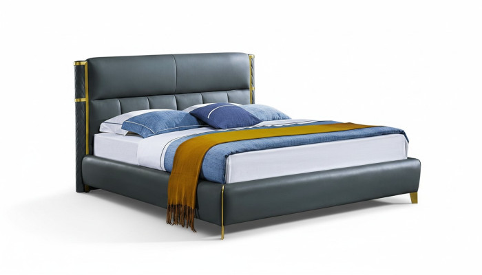 Design di lusso, letto imbottito matrimoniale per hotel camera da letto con tessuto.