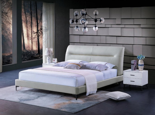 Letto imbottito design di lusso letto matrimoniale in pelle camera da letto di lusso.